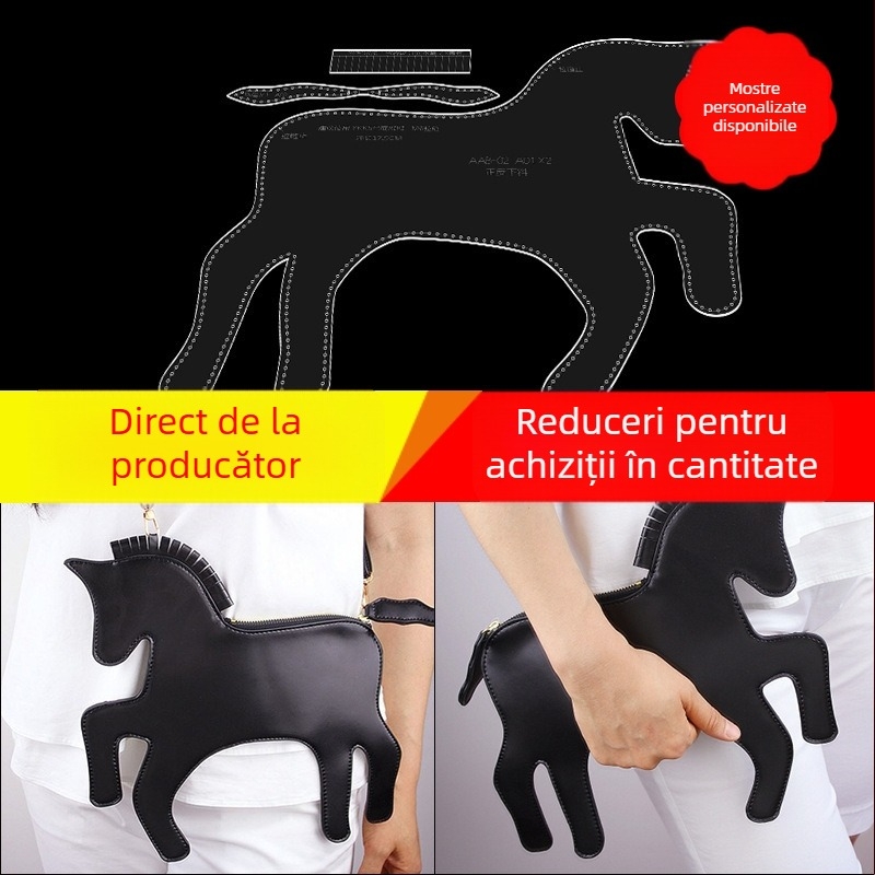 Șabloane acrilice pentru genți și portofele, design DIY din piele, unelte și matrițe pentru piele