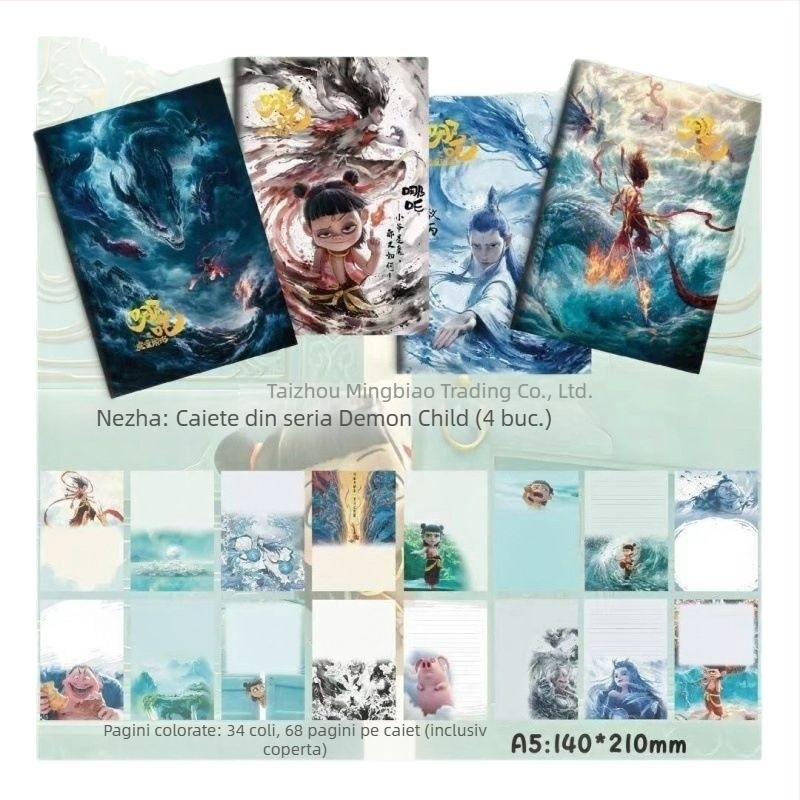 Caiet Nezha – desen animat, legare fără fir, 1–50 pagini