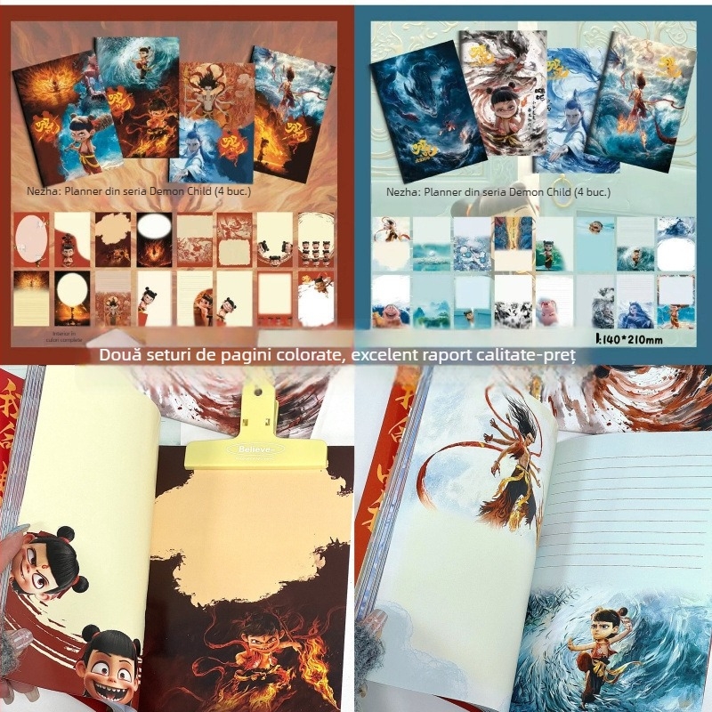 Caiet Nezha – desen animat, legare fără fir, 1–50 pagini