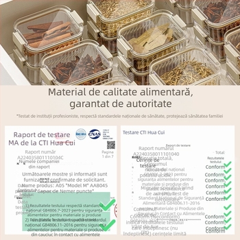 Cutie depozitare condimente, cu mai multe niveluri, pătrată, din plastic, etanșă, capacitate 1–2 L