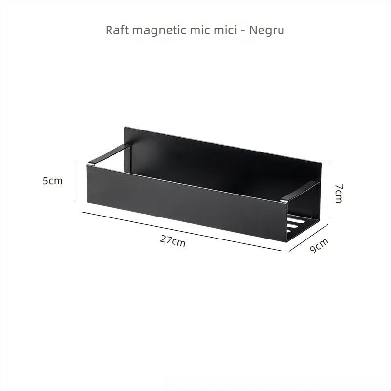 Raft magnetic montat pe perete pentru frigider, lateral, pentru condimente și folie alimentară, oțel carbon, rezistent la rugină.