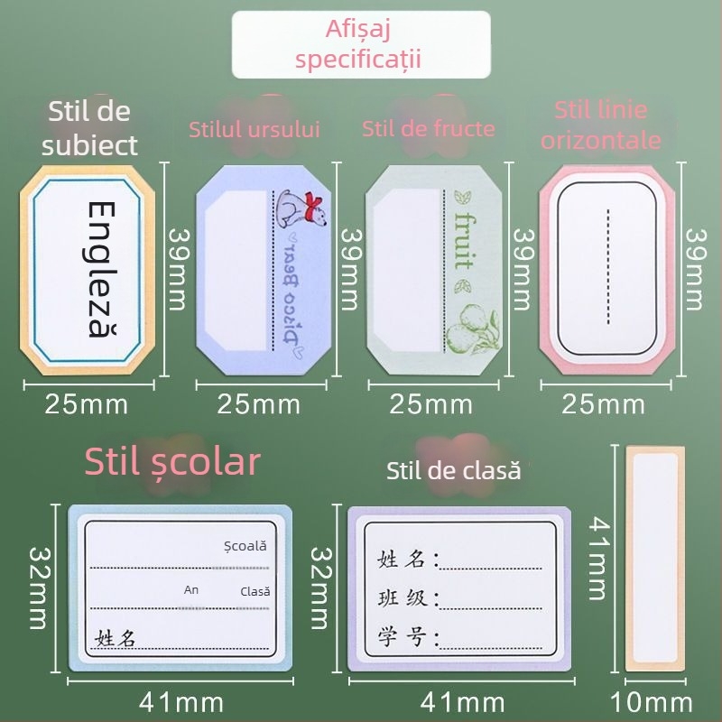 Pengyi Etichete cu nume scrise de mână pentru școală – Etichete pentru caiete și cănute, Nr produs ali-761946333618, Material: Altul, Fără prelucrare personalizată