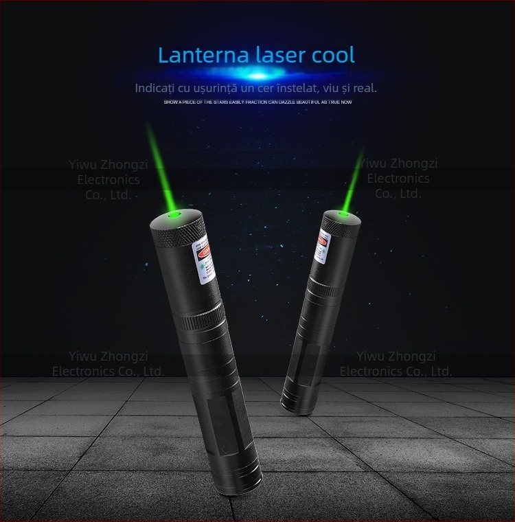 Lanternă cu laser verde, efect stele