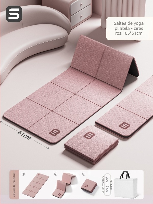 Covoraș de yoga — material TPE, grosime 6 mm, culoare solidă, potrivit pentru fitness și culturism.