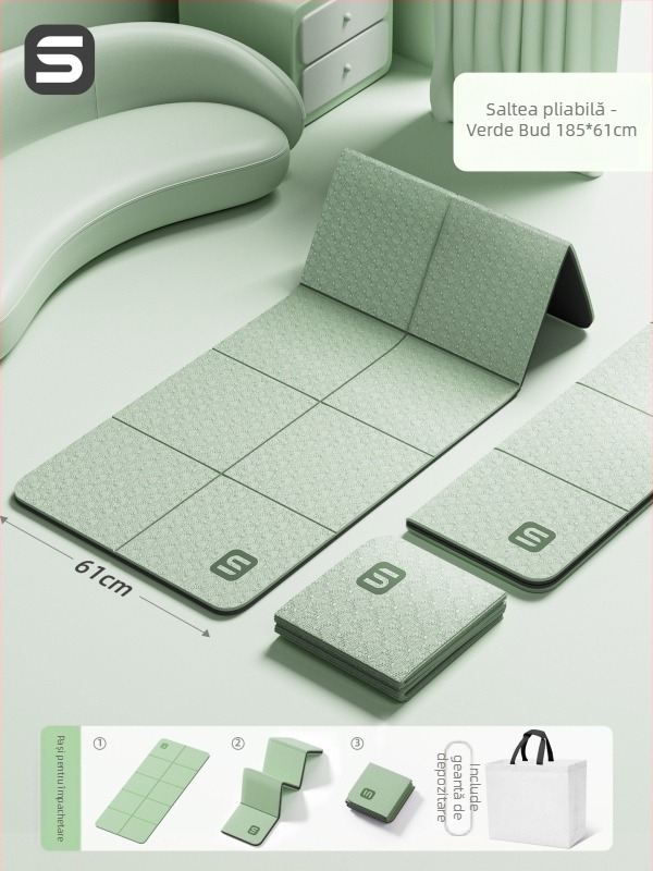 Covoraș de yoga — material TPE, grosime 6 mm, culoare solidă, potrivit pentru fitness și culturism.