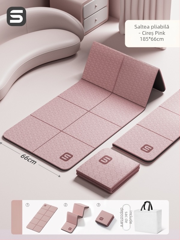 Covoraș de yoga — material TPE, grosime 6 mm, culoare solidă, potrivit pentru fitness și culturism.