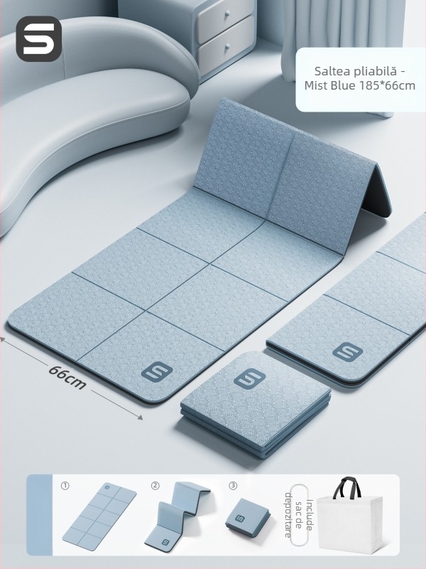 Covoraș de yoga — material TPE, grosime 6 mm, culoare solidă, potrivit pentru fitness și culturism.