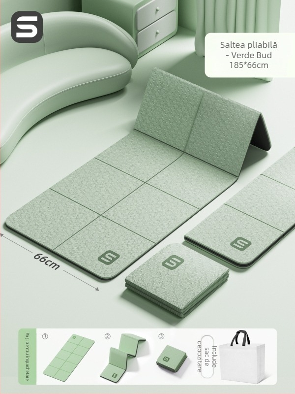 Covoraș de yoga — material TPE, grosime 6 mm, culoare solidă, potrivit pentru fitness și culturism.