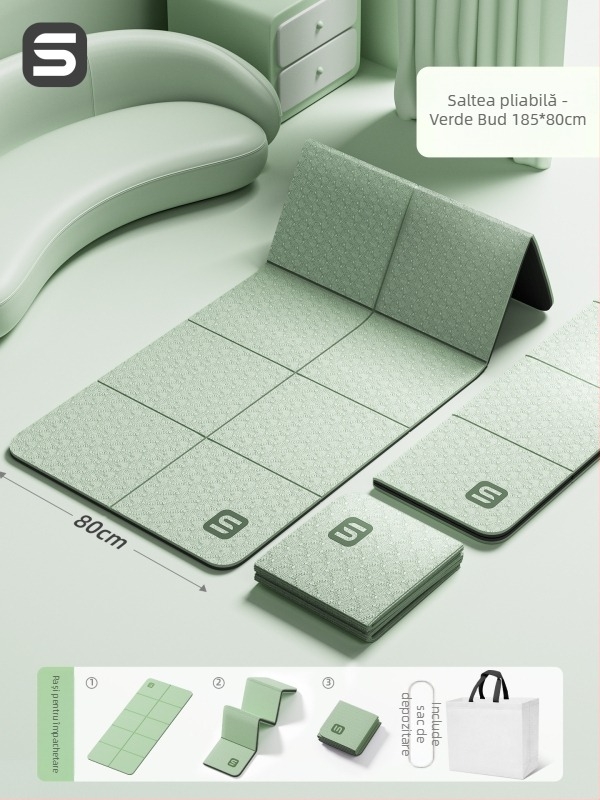 Covoraș de yoga — material TPE, grosime 6 mm, culoare solidă, potrivit pentru fitness și culturism.