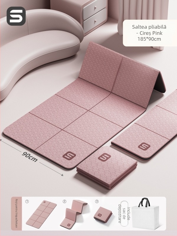 Covoraș de yoga — material TPE, grosime 6 mm, culoare solidă, potrivit pentru fitness și culturism.