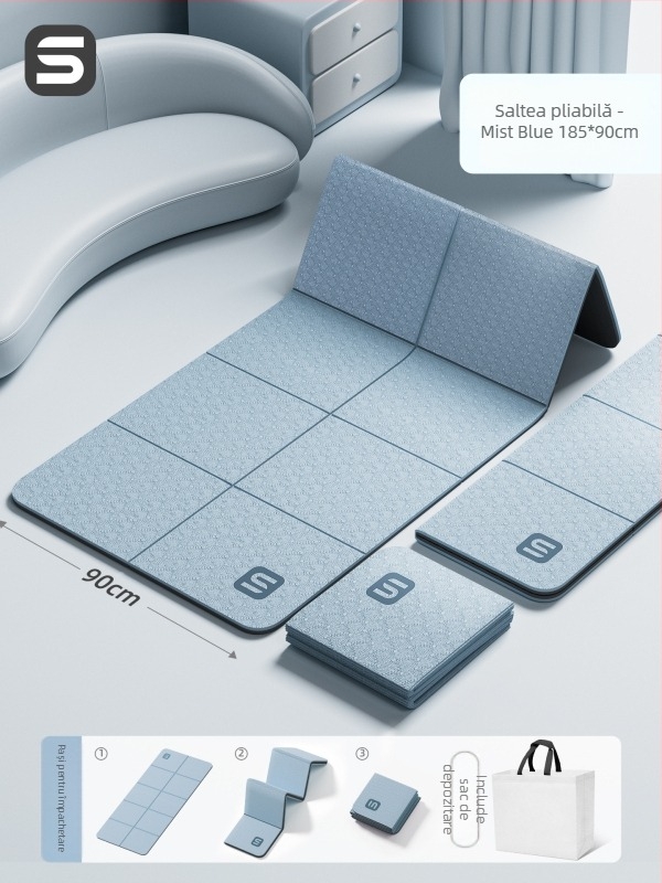 Covoraș de yoga — material TPE, grosime 6 mm, culoare solidă, potrivit pentru fitness și culturism.