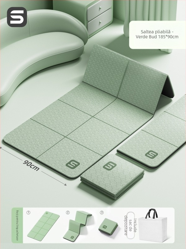 Covoraș de yoga — material TPE, grosime 6 mm, culoare solidă, potrivit pentru fitness și culturism.