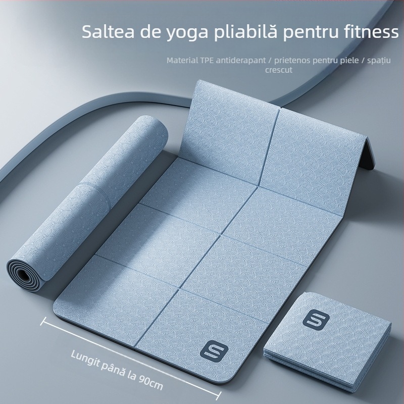Covoraș de yoga — material TPE, grosime 6 mm, culoare solidă, potrivit pentru fitness și culturism.