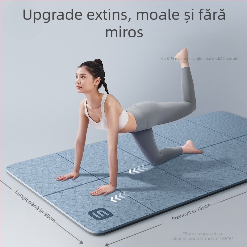 Covoraș de yoga — material TPE, grosime 6 mm, culoare solidă, potrivit pentru fitness și culturism.