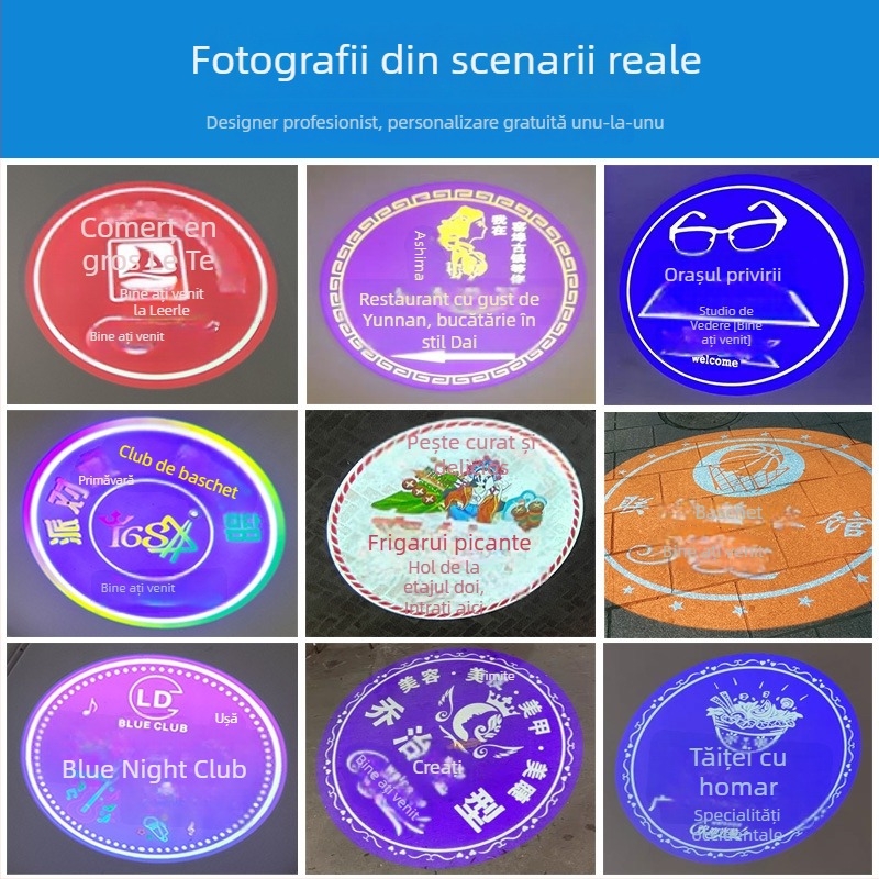 Proiector de reclamă cu logo rotativ, LED, 220V, IP20, model proiector logo