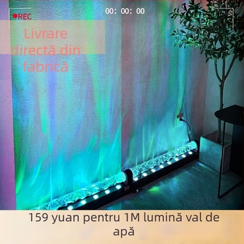 Proiector LED cu atmosferă 3D valuri de apă – AS-28, 220V, sursă LED; pentru dormitor, sufragerie, perete de publicitate (Tip: LED Light; Tensiune: 220V; Model: AS-28)