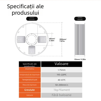 Filament pentru imprimare 3D FDM - PLA, 1 kg, brand Tiny