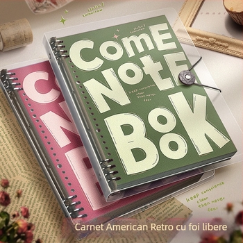 Caiet cu copertă PP, foi detașabile, hârtie Dowling 80gsm, 100-200 pagini, stil creativ