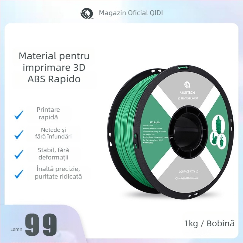 QIDI ABS Rapido Filament 3D pentru imprimare – secțiune circulară, material ABS