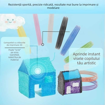 Filament 3D pentru imprimare, amestec PLA/PCL, rezistență înaltă, material ecologic, precizie de imprimare 0.01 mm