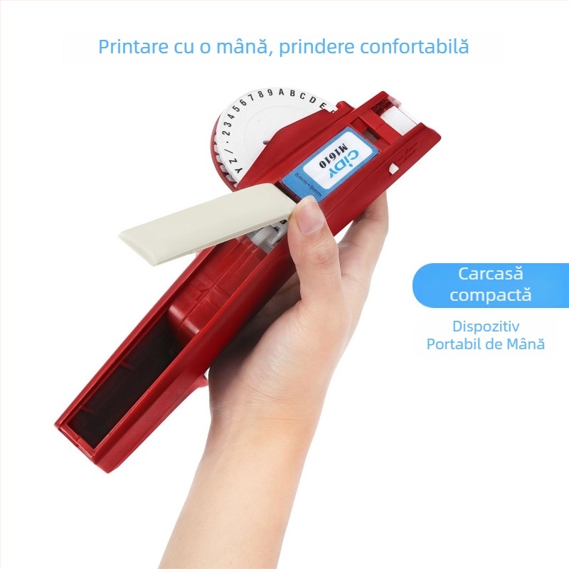 CIDY M1610 Imprimantă manuală de etichete cu codare prin matriță și relief 3D | Model M1610, Lățimea hârtiei 6-9, Greutate 0.2