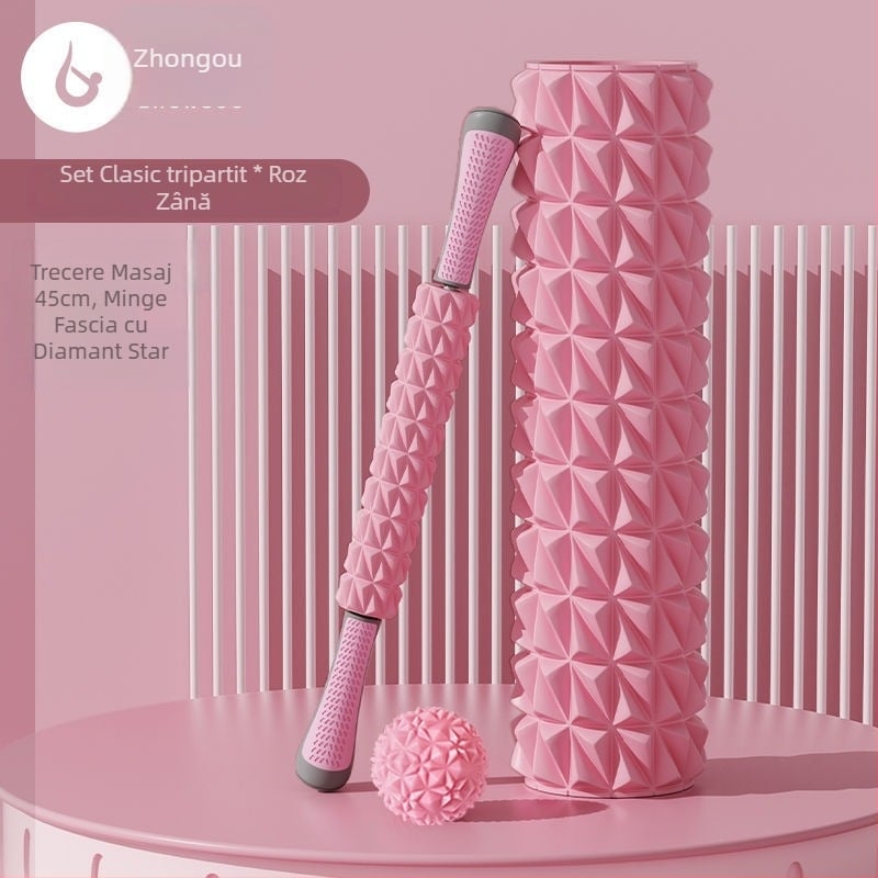 Coloană de yoga Diamant a doua generație Axă goală Rulou din spumă masaj Portabil
