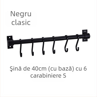 Cuier de bucătărie din aluminiu pentru perete, fără găuri, capacitate de încărcare 30 kg, un singur strat, finisaj oxidat