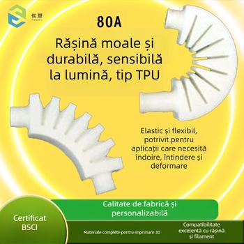 Rășină fotosensibilă flexibilă 80A, precizie imprimare 0,2 mm, dimensiune imprimare maximă 1000, greutate 0,5–1 kg