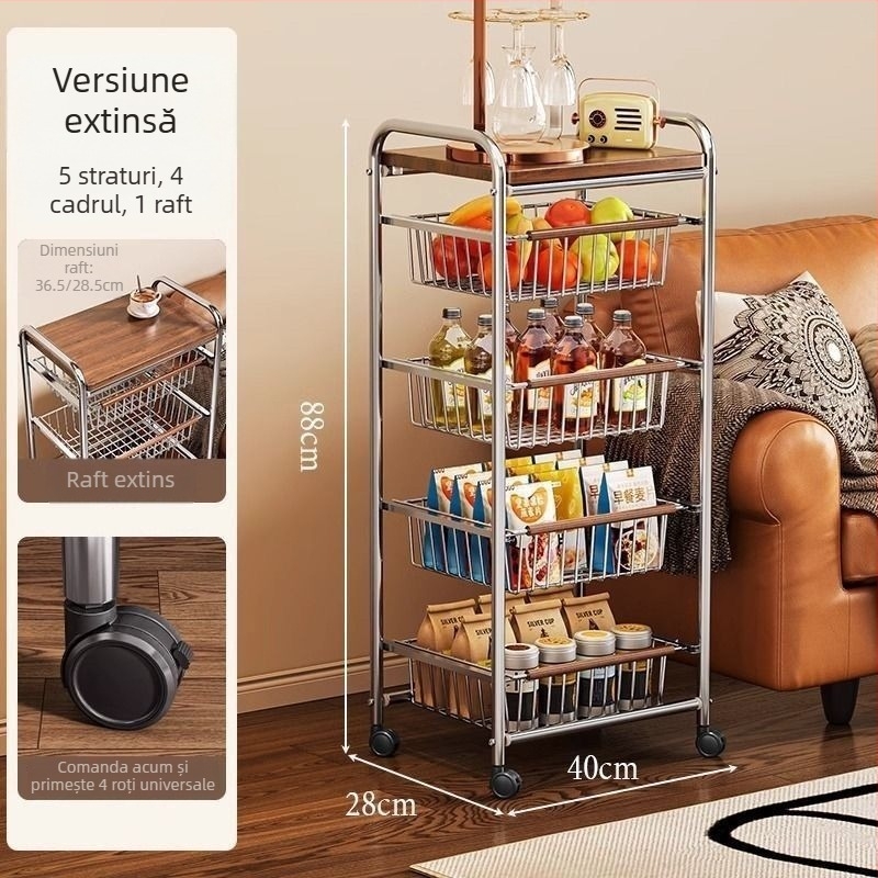 Coloană de depozitare pe 5 etaje, cu bază pe podea, rotativă și mobilă, din plastic, fără găuri