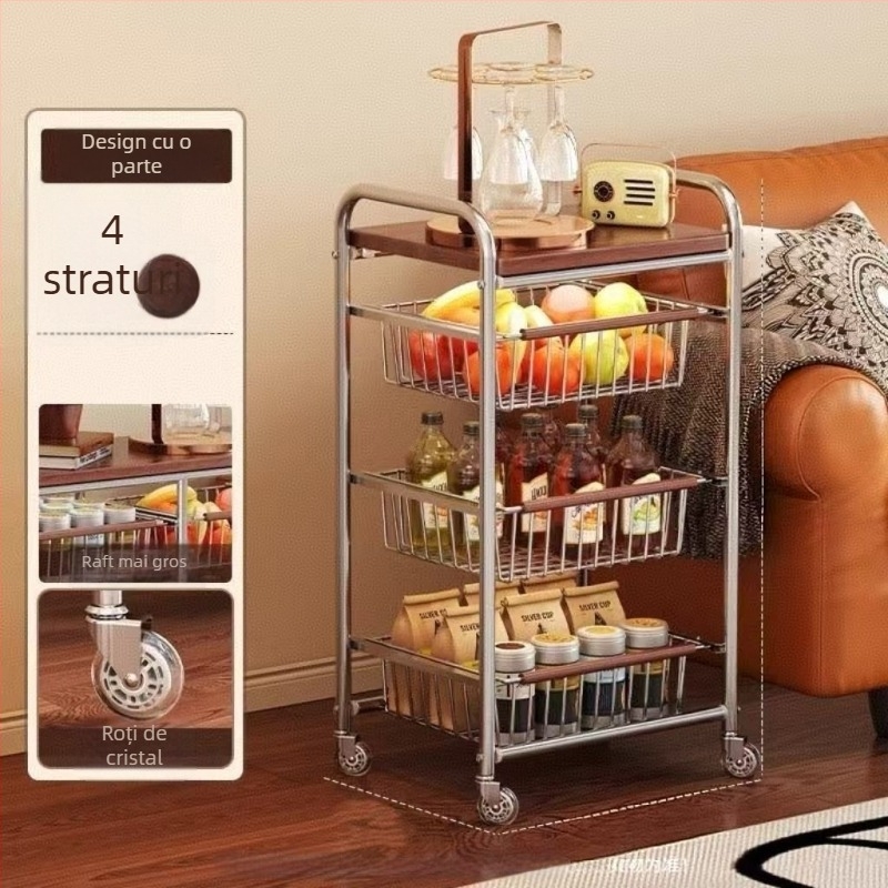 Coloană de depozitare pe 5 etaje, cu bază pe podea, rotativă și mobilă, din plastic, fără găuri