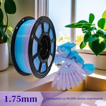 Filament PETG pentru imprimare 3D — secțiune circulară, lungime aproximativă 330 m, densitate 1.29
