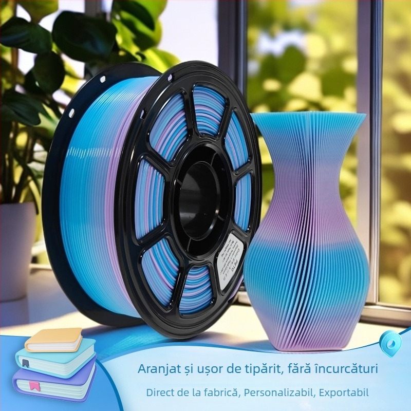 Filament PETG pentru imprimare 3D — secțiune circulară, lungime aproximativă 330 m, densitate 1.29