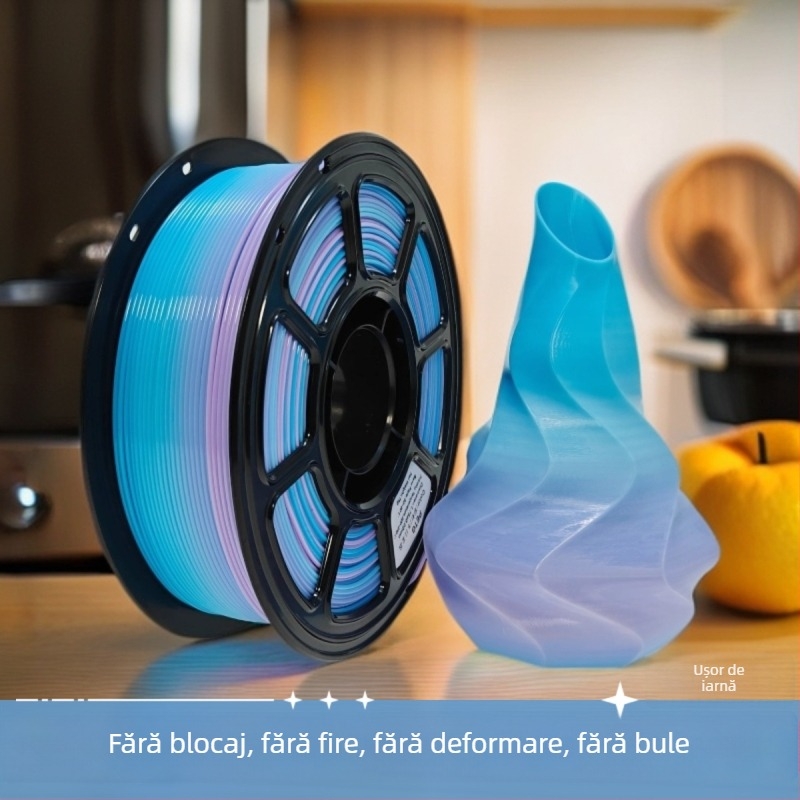 Filament PETG pentru imprimare 3D — secțiune circulară, lungime aproximativă 330 m, densitate 1.29