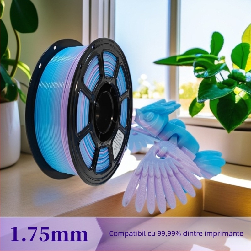 Filament PETG pentru imprimare 3D — secțiune circulară, lungime aproximativă 330 m, densitate 1.29