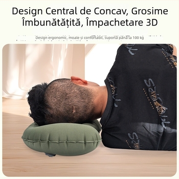 Perne pneumatice de călătorie cu suport pentru gât, portabile pentru drumeții, camping și zboruri (material: nylon; model hz-03; marcă: Hongze gifts; personalizabil)