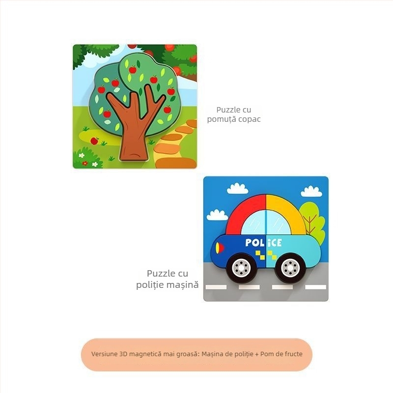 Puzzle 3D din lemn pentru sugari și copii mici, cu personalizare logo OEM