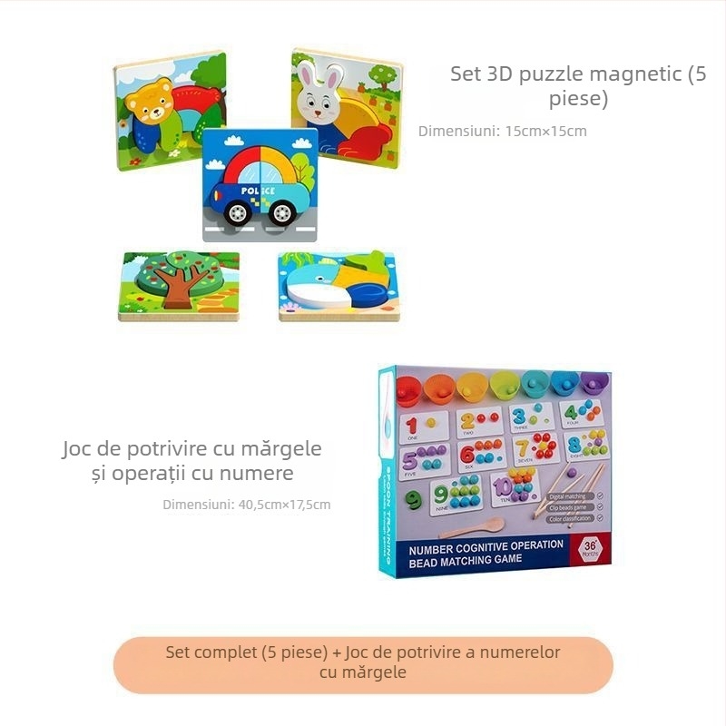 Puzzle 3D din lemn pentru sugari și copii mici, cu personalizare logo OEM