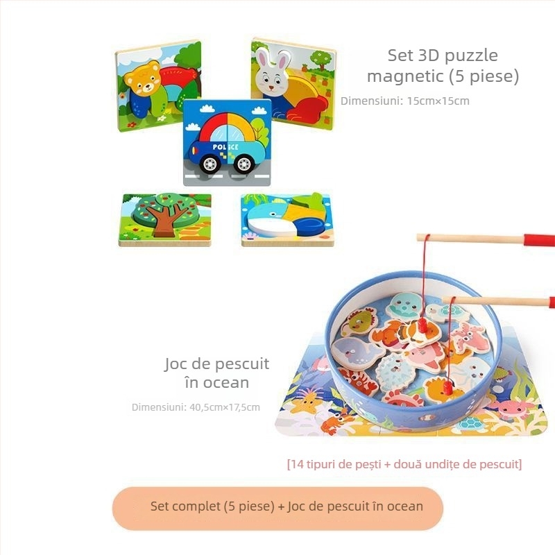 Puzzle 3D din lemn pentru sugari și copii mici, cu personalizare logo OEM