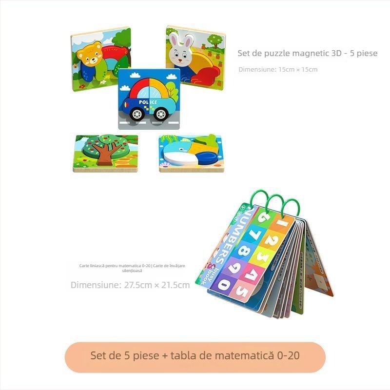 Puzzle 3D din lemn pentru sugari și copii mici, cu personalizare logo OEM