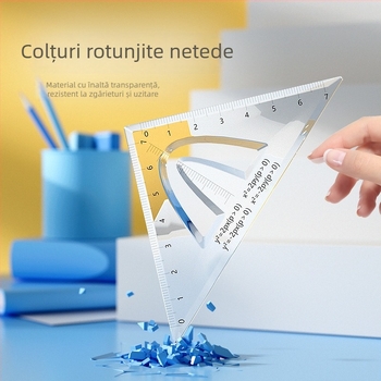 Wu Sheng Set funcțional de rigle pentru elevi – riglă geometrică multifuncțională, din plastic