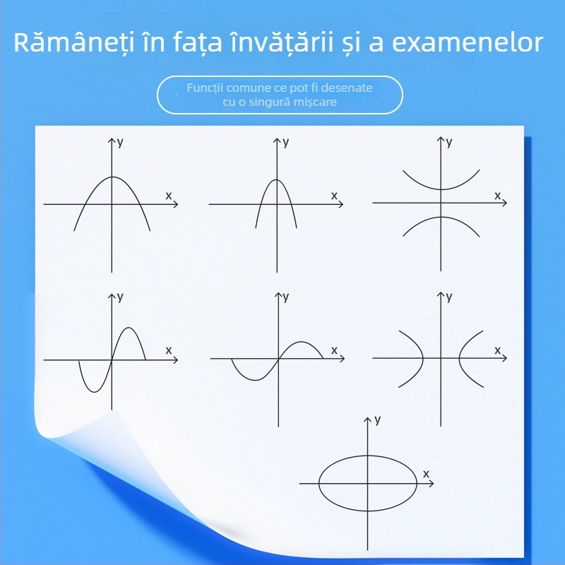 Wu Sheng Set funcțional de rigle pentru elevi – riglă geometrică multifuncțională, din plastic
