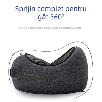 Perne de călătorie în formă de U din spumă cu memorie, husă din fleece lapte, stil modern simplu, uz general