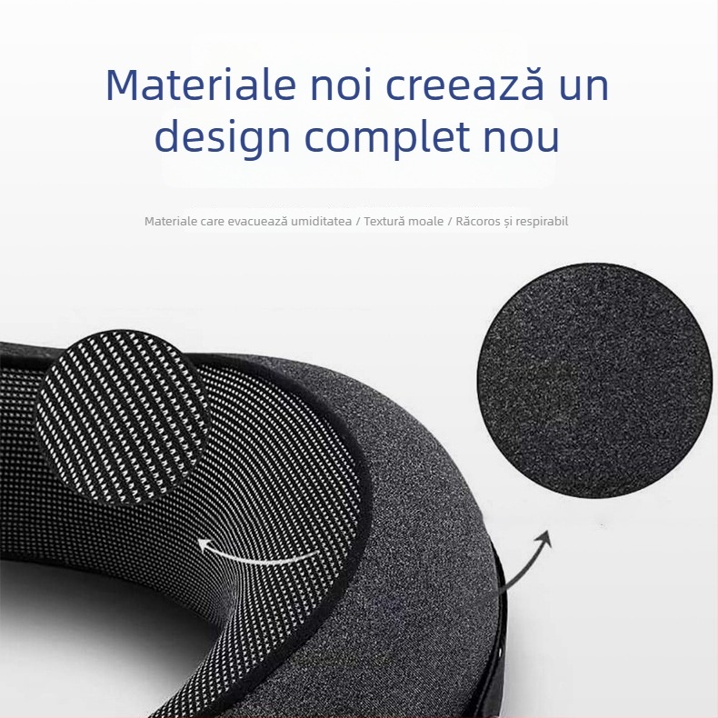 Perne de călătorie în formă de U din spumă cu memorie, husă din fleece lapte, stil modern simplu, uz general