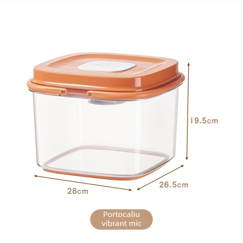 Recipient pentru depozitarea orezului, corp PET transparent și capac ABS; etanșare pentru protecție împotriva umezelii și insectelor; capacitate peste 10 L; design portabil