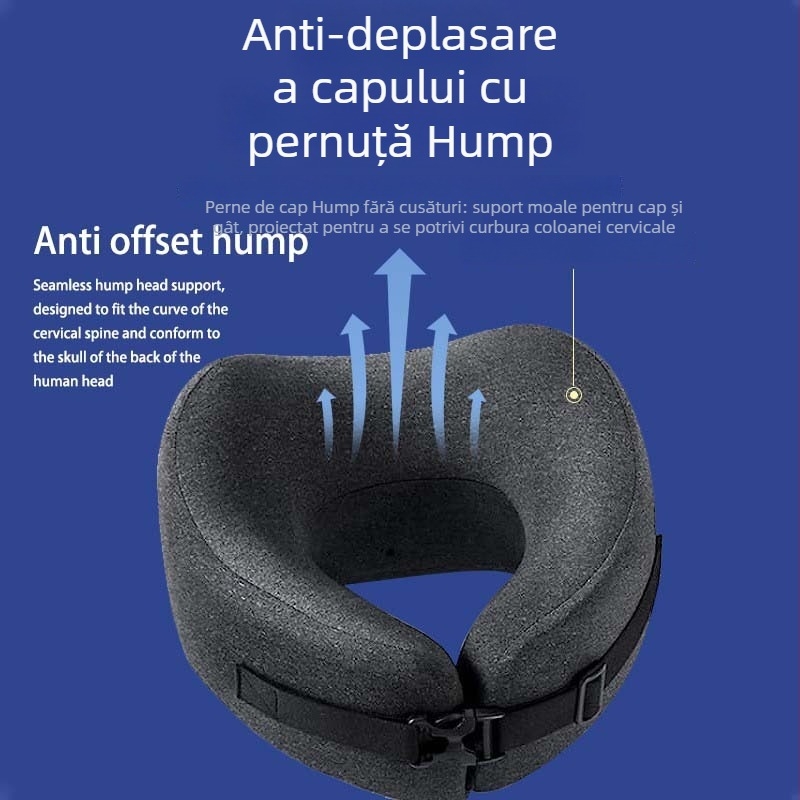 Perna de călătorie în formă de U cu spumă memory, țesătură Milk Velvet, ușoară, până la 0,5 kg