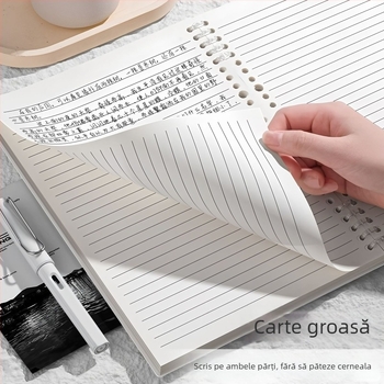 Caiet cu copertă PP și legătură tip binder, hârtie din fibre de lemn, 68 g/m², 50–100 pagini, stil birou