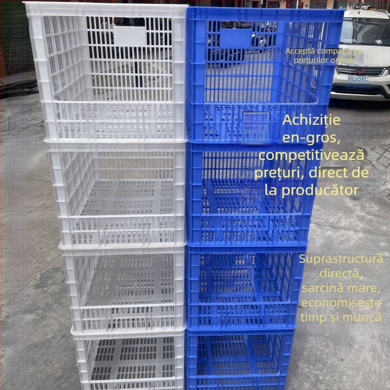 Cutie turnover din plastic cu deschidere deschisă, turnată prin injecție HDPP, compatibilă cu stivarea, grosime perete 2-8 mm, capacitate de încărcare 50, pentru legume și fructe