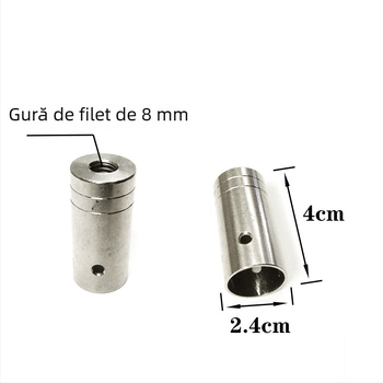 Conector din oțel inoxidabil pentru capul de undiță cu plasă — diametre 16/19/24 mm; adâncime plasă 1; sarcină 1