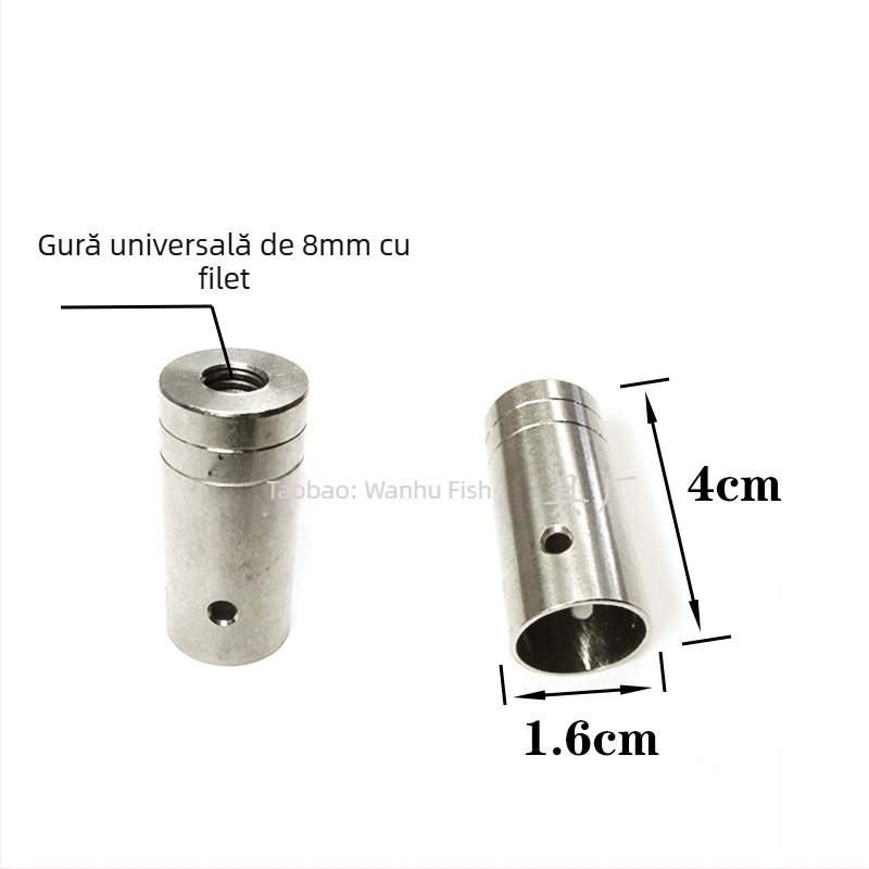 Conector din oțel inoxidabil pentru capul de undiță cu plasă — diametre 16/19/24 mm; adâncime plasă 1; sarcină 1