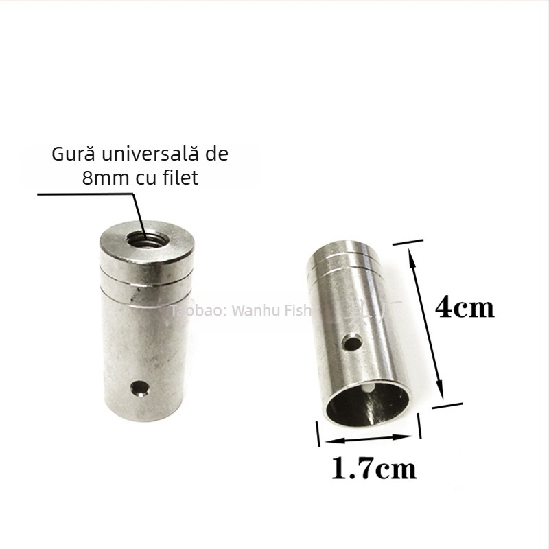Conector din oțel inoxidabil pentru capul de undiță cu plasă — diametre 16/19/24 mm; adâncime plasă 1; sarcină 1